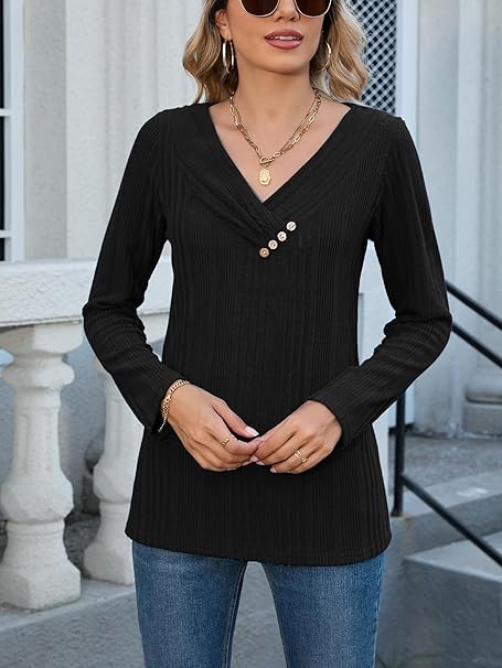 Long Sleeve V Neck Pullover