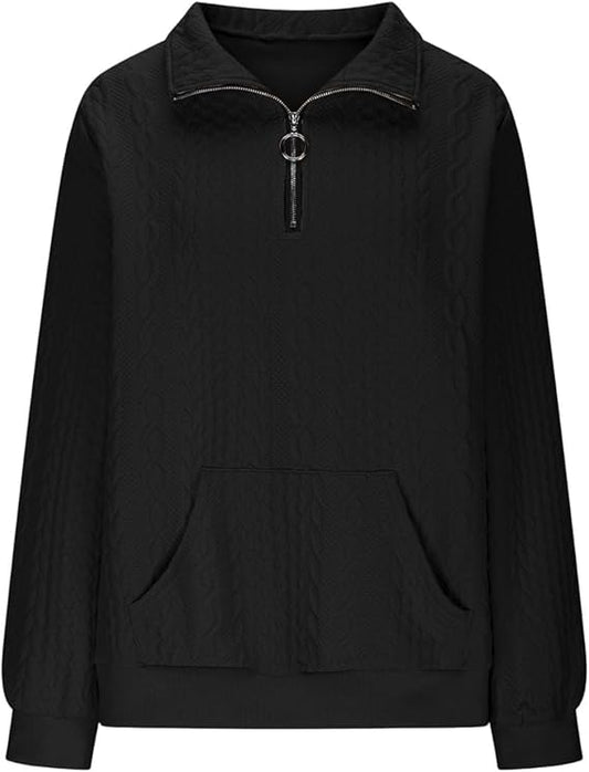 Cable Knit Half Zip Pullover Sweater