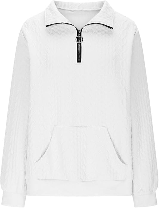 Cable Knit Half Zip Pullover Sweater